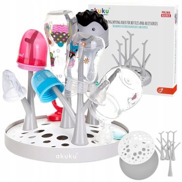 Akuku cumisüveg szárító és csepegtető - szürke-klón