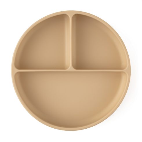 P&M Szilikon osztott tányér, kerek Take&Match Desert Sand 6m+