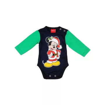   Disney Baby hosszú ujjú body 56cm feket/zöld - karácsonyi Mickey