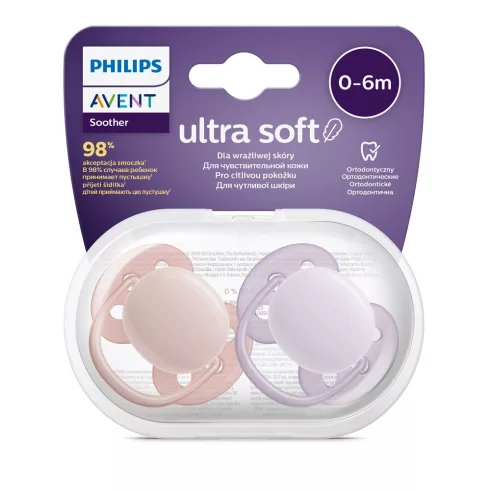 Philips AVENT SCF091/31 Ultra soft Premium Játszócumi 0-6hó neutral lányos, 2 db