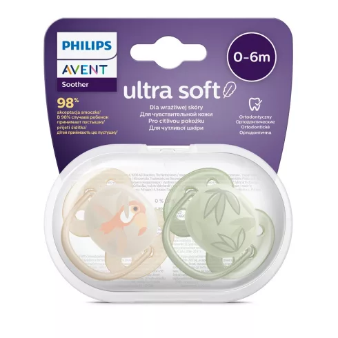 Philips AVENT SCF091/07 Játszócumi Ultra soft Premium Állat 0-6hó fiús 2 db