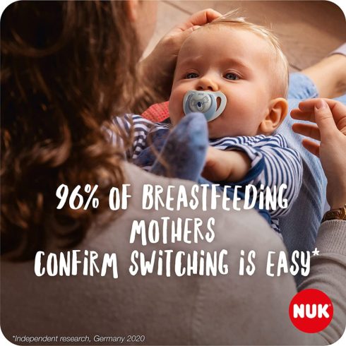 NUK Star szilikon játszó és altatócumi (2 db) 0-2 hó lányos 