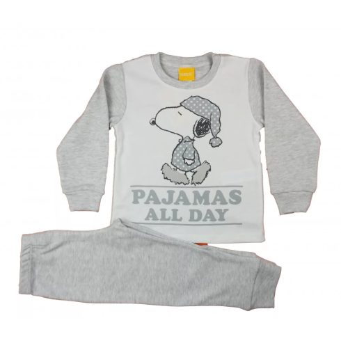 Pamut pizsama Snoopy mintával (92) - szürke 
