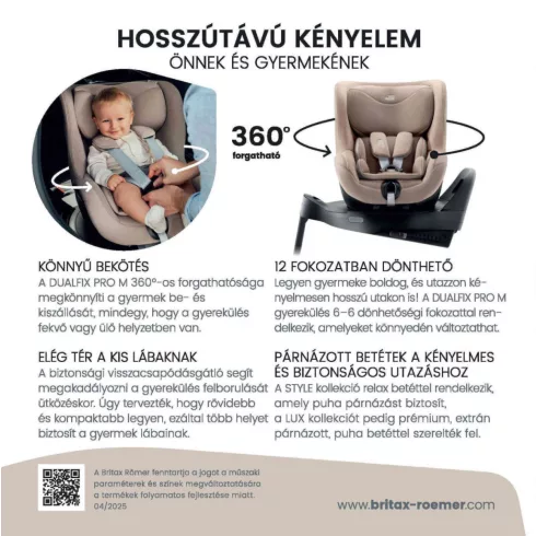 Britax Römer Dualfix Pro M Lux 360°-ban forgatható autósülés 61-105 cm - Soft Taupe