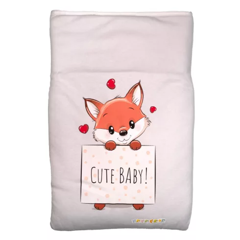 Babastar Pamut bélelt babatakaró 70x90cm - Szívecskés róka 