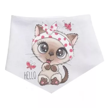 Babastar pamut baba nyálkendő - cica pillangóval