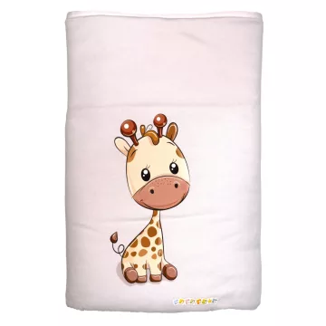   Babastar Pamut bélelt babatakaró 70x90cm - Zsiráf It's a boy! fehér 