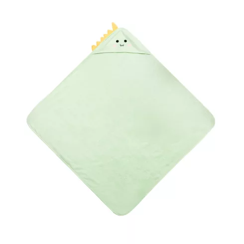 Kapucnis fürdőlepedő 100*100 cm - menta dinó 