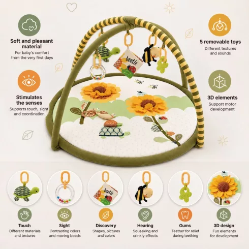Zopa Cuddle interaktív játszószőnyeg - Garden