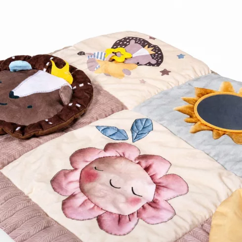 Zopa Jumbo interaktív játszószőnyeg 120x120 cm - Soft Beige