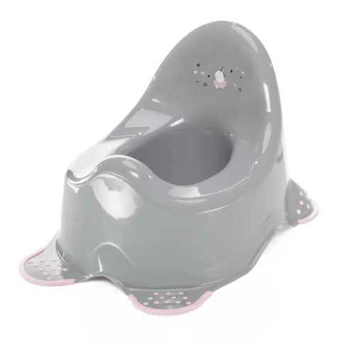 Zopa csúszásgátlós bili - Unicorn Grey/Pink