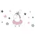 Zopa WC szűkítő  - Unicorn Grey/Pink