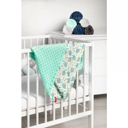 Sensillo kétoldalas babapléd 75x100cm - menta süni