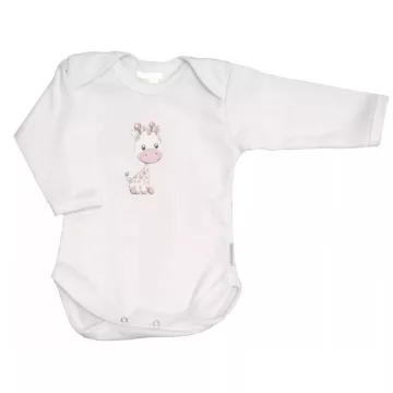   Babastar hosszú ujjú pamut body (80) Zsiráf It's a boy!  fehér