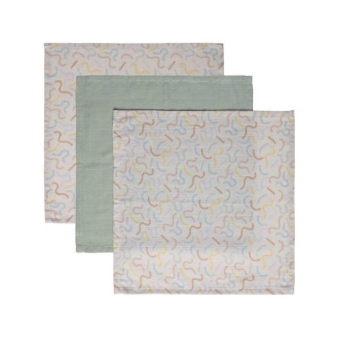 Luma Muszlin törlőkendő bambuszal 3 db - Multi Lines