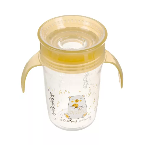 Akuku Non-Spill Cup 9+ varázslatos pohár 240ml - sárga 