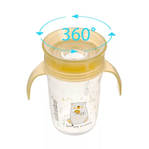 Akuku Non-Spill Cup 9+ varázslatos pohár 240ml - sárga 