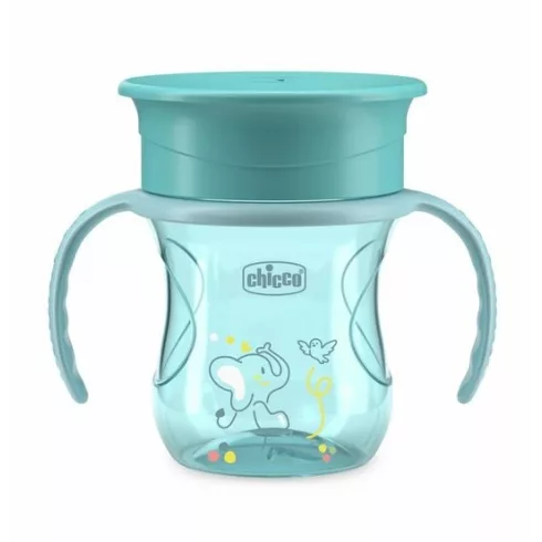 Chicco Perfect  Cup 360° itatópohár 200ml - 12m+ zöld elefánt 