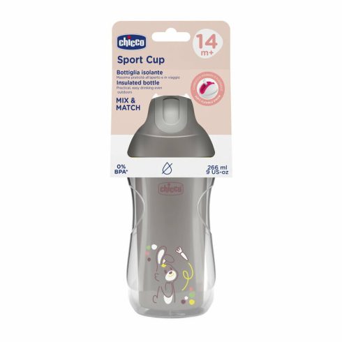 Chicco Sport Cup duplafalú, szívószálas itatókulacs 14m+ nyuszi 