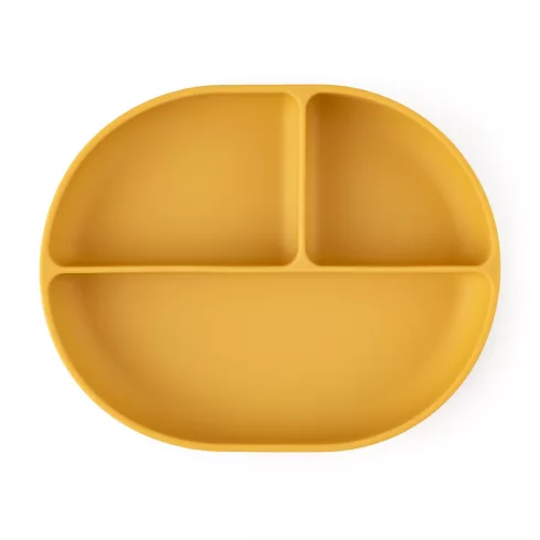 P&M Szilikon osztott tányér, ovális Take&Match Intense Ochre 6m+