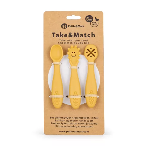 P&M Szilikon gyakorló kanál szett 3 db Take&Match  Intense Ochre 6m+