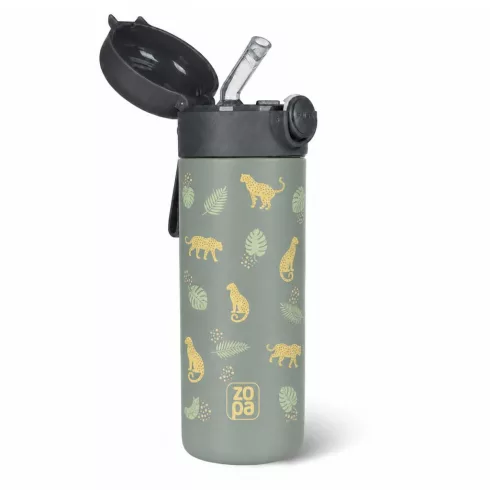 Zopa 350 ml-es termosz szívószállal és szilikon fogantyúval - Wild Gepard