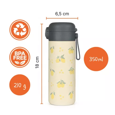 Zopa 350 ml-es termosz szívószállal és szilikon fogantyúval - Wild Gepard
