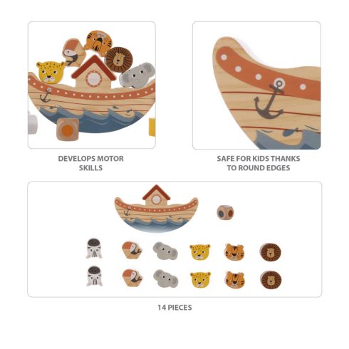 Zopa Fa játék készségfejlesztő egyensúlyozó játék Bárka