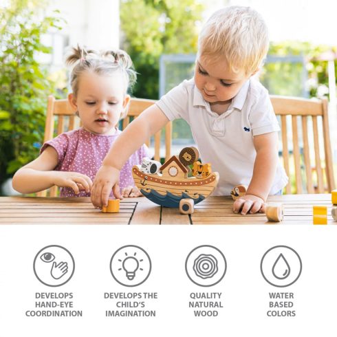 Zopa Fa játék készségfejlesztő egyensúlyozó játék Bárka