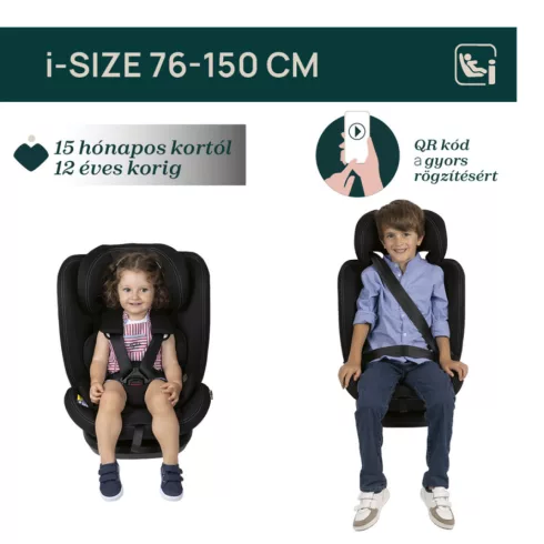 Chicco Mokita I-Size autósülés 76-150 cm - Grey Black