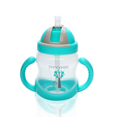 Cangaroo Boo szívószálas pohár 280 ml 6hó+  kék