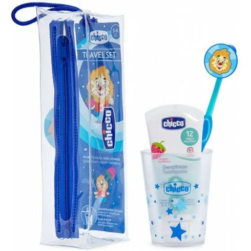 Chicco Travel Set, fogápoló szett poharas kék 3év +