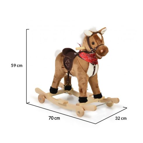 Moni Toys Chipper hintaló kerekekkel - barna