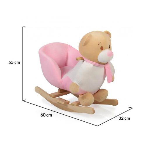 Moni Toys Hintázó maci 60 cm - rózsaszín