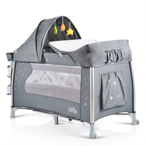 Cangaroo iSleep multifunkciós utazóágy kupolával - szürke 