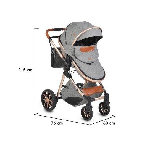 Moni Alma babakocsi + hordozó - Sötét szürke 