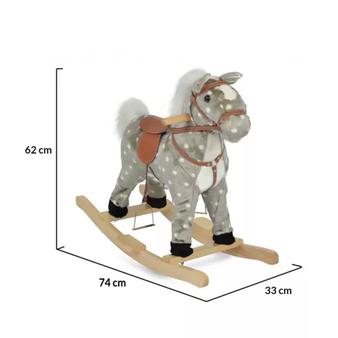 Moni Spotty Hintaló 70 cm - pöttyös szürke
