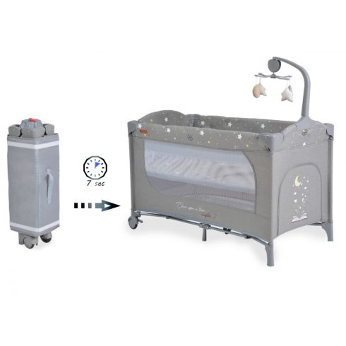 Cangaroo Once upon a time 2 multifunkciós utazóágy - szürke
