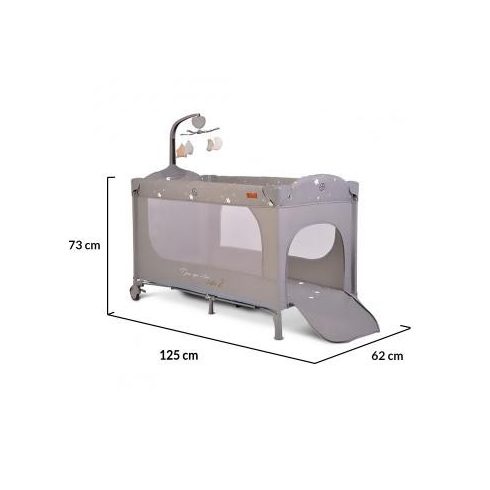 Cangaroo Once upon a time 2 multifunkciós utazóágy - szürke