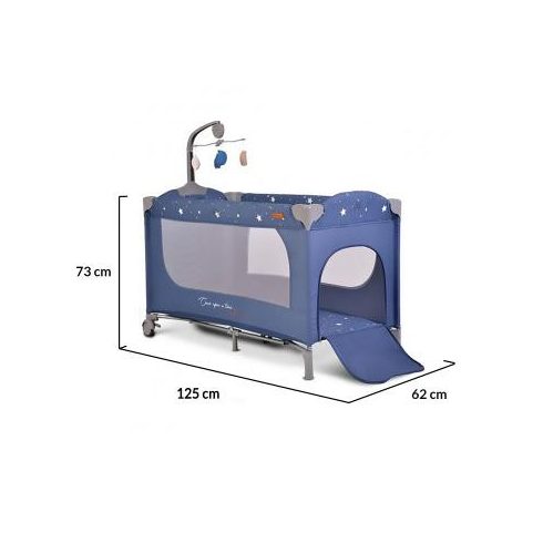 Cangaroo Once upon a time 2 multifunkciós utazóágy - farmerkék