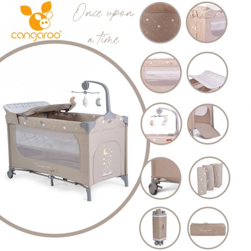 Cangaroo Once upon a time 3 multifunkciós utazóágy - bézs