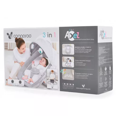 Cangaroo Axel 2 in1 elektromos hinta és pihenőszék - szürke/rózsaszín 