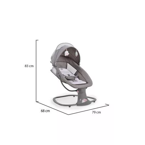 Cangaroo Axel 2 in1 elektromos hinta és pihenőszék - szürke/rózsaszín 