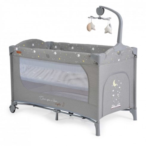 Cangaroo Once upon a time 3 multifunkciós utazóágy - szürke 