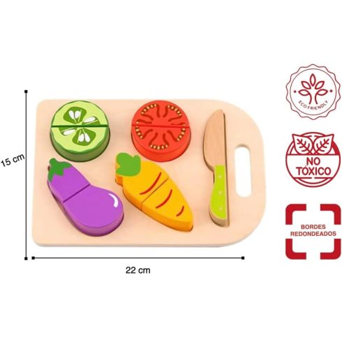 Tooky Toy Fa játék vágható zöldségek 10 db-os 