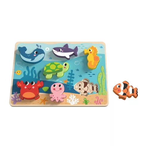 Tooky Toy Fa formaillesztős puzzle - tengeri kisállatok