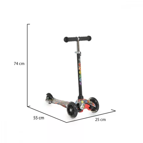 Moni Fidget 3 kerekű roller 3 év+ - fekete 