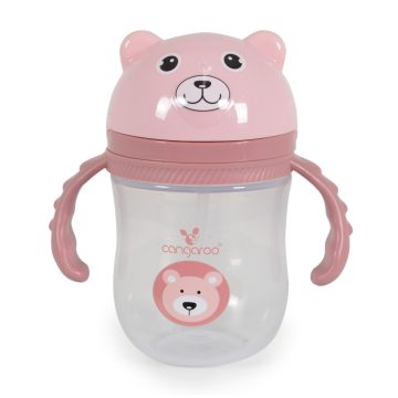   Cangaroo Training Cup with Straw Berry szívószálas pohár 240 ml 6hó+  rózsaszín 