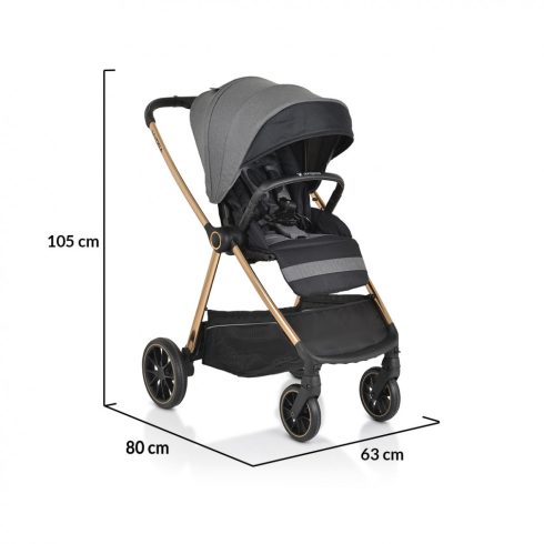 Cangaroo Hydra 3in1 babakocsi i-size hordozóval - Szürke