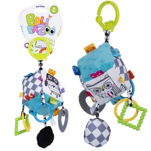 Bali Bazoo Textil kocka - Baglyos felakasztható bébijáték 0 hó+